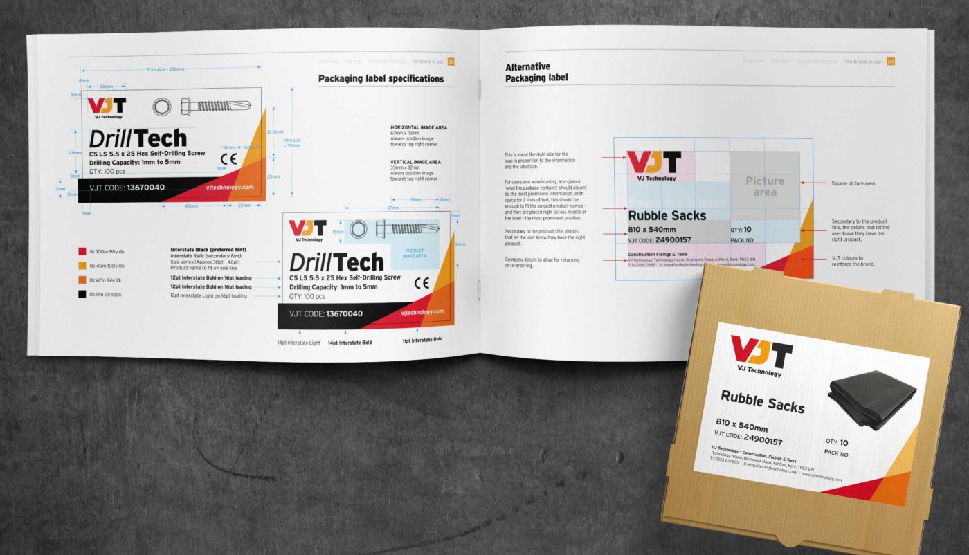 VJ Technology Brand Packaging Labels