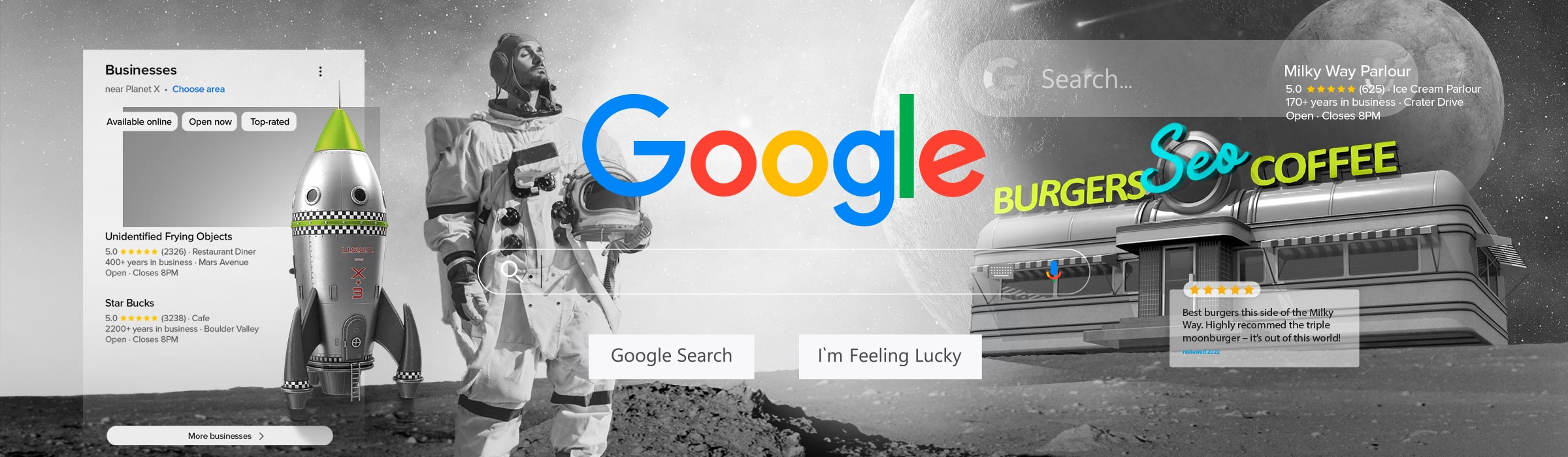 SEO packages in a space theme